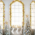 HUZIYAHAN 9FT Christmas Mistletoe Garland with 30 LED Lights Red Berry by Deal US