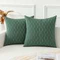 K KEVIN TEXTILE Boho Woven 18x18 Pillow Covers Set of 2 Dark Green by Deal US