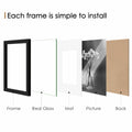 YiTanli Glass Collage Picture Frames 7 Pack Multi Sizes 11x14 8x10 5x7 Black by Deal US