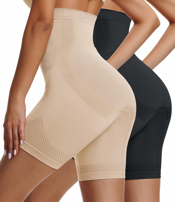 Sarin Mathews Womens High Waisted Tummy Control Shapewear Shorts Black&Nude M-L by Deal US