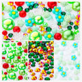 MYYKO 160g Christmas Flatback Rhinestones Half Pearls Mix Size 3-10mm Red Green by Deal US