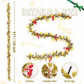 HUZIYAHAN 9FT Christmas Mistletoe Garland with 30 LED Lights Red Berry by Deal US