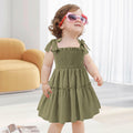 Neutocd Toddler Girls Sleeveless Summer Dress Solid Green Size 5-6 Years by Deal US