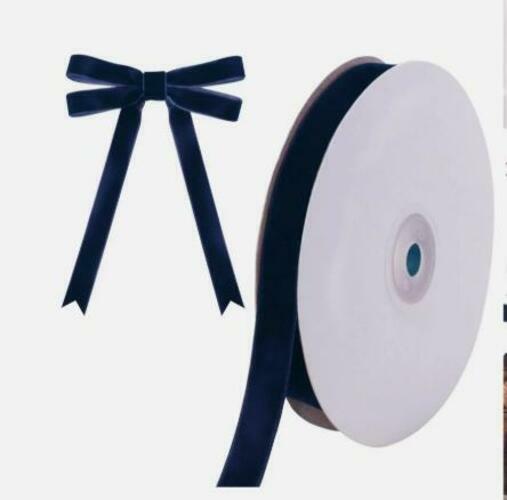 Coowayze Navy Blue Velvet Ribbon 1 Inch x 10 Yards Vintage Polyester by Deal US