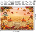 XCKALI Autumn Photography Background Thanksgiving Pumpkin Maple Leaf 7x5ft by Deal US