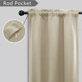Mrs.Naturall Biscotti Beige Blackout Curtains 34x36 Inch Set of 2 Panels by Deal US