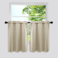 Mrs.Naturall Biscotti Beige Blackout Curtains 34x36 Inch Set of 2 Panels by Deal US
