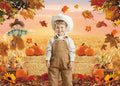 XCKALI Autumn Photography Background Thanksgiving Pumpkin Maple Leaf 7x5ft by Deal US