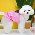 Wiz BBQT Cat Pink Tiered Ruffle Dress Bow Small Dog Clothes Size L by Deal US