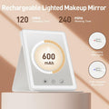 BACK KTCL 2 Pack 2025 Rechargeable Travel Makeup Vanity Mirror 72 LED White by Deal US