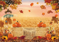 XCKALI Autumn Photography Background Thanksgiving Pumpkin Maple Leaf 7x5ft by Deal US