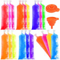FEBSNOW 160 Disposable Ice Lolly Bags Popsicle Mold Clear 4x12 Inch with Funnel by Deal US