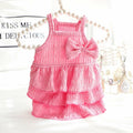 Wiz BBQT Cat Pink Tiered Ruffle Dress Bow Small Dog Clothes Size L by Deal US