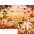 XCKALI Autumn Photography Background Thanksgiving Pumpkin Maple Leaf 7x5ft by Deal US