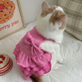 Wiz BBQT Cat Pink Tiered Ruffle Dress Bow Small Dog Clothes Size L by Deal US