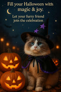 Pextian Halloween Cat Witch Costume Adjustable Black Purple Cloak Hat Size M/L by Deal US