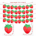 PEUTIER 4pcs Strawberry Party Banners Baby Shower Decorations Red Paper by Deal US