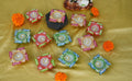 4OUR FAITH 12 Pc Multicolor Terracotta Swastik Wax Diyas Oil Lamps by Deal US