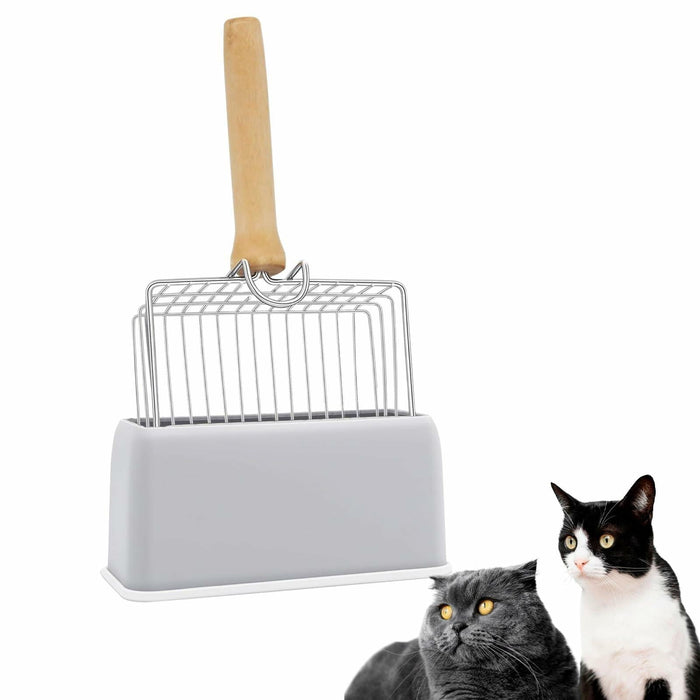 Thirdream Stainless Steel Cat Litter Scoop with Wood Grip Heavy Duty by Deal US