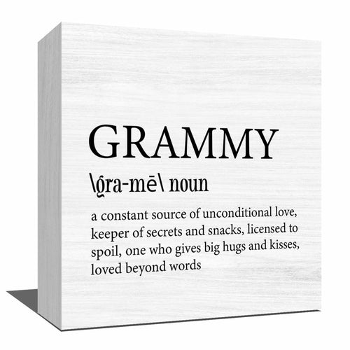 VKYN Grammy Gift Wood Box Keepsake Multicolor 5x5 Inches Home Decor by Deal US