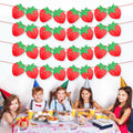 PEUTIER 4pcs Strawberry Party Banners Baby Shower Decorations Red Paper by Deal US