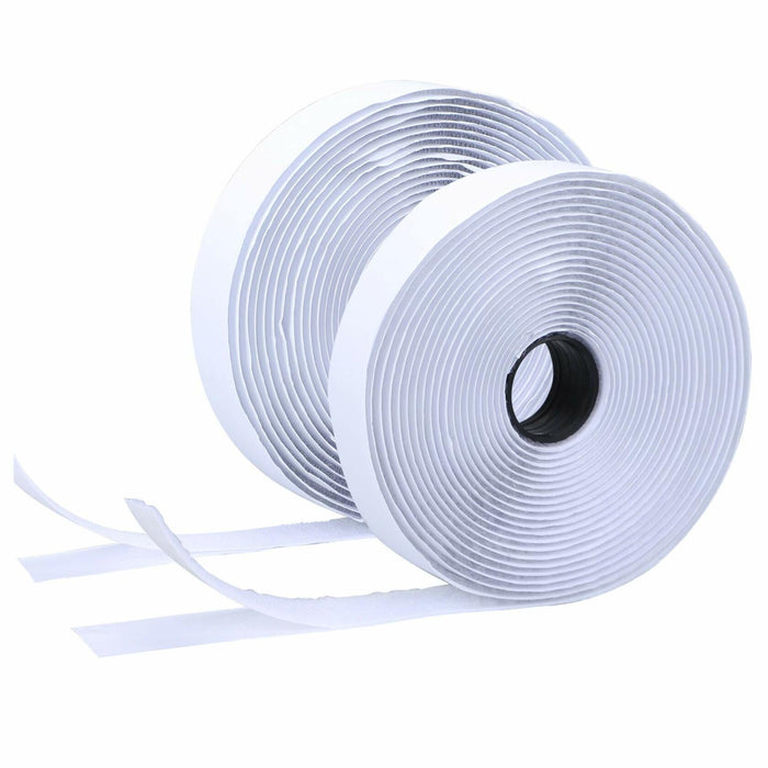 BQS 1" Self Adhesive Hook and Loop Tape 16ft Black Sticky Back Fastener by Deal US