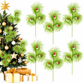 Ruxiel 17 Inch Christmas Tree Picks 6 PCS Lime Green Furry Curly Stems by Deal US