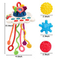 Thremhoo Montessori Silicone Baby Pull String Toy Toddler Red Blue Multi-color by Deal US