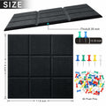 YUSALCEF 12 Pcs Large 11.8" Felt Bulletin Board Tiles Black with 60 Push Pins by Deal US