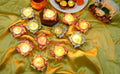 4OUR FAITH 12 Pc Multicolor Terracotta Swastik Wax Diyas Oil Lamps by Deal US