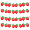 PEUTIER 4pcs Strawberry Party Banners Baby Shower Decorations Red Paper by Deal US