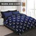 Pamnest Twin Comforter Set Nautical Navy Blue 5 Pcs Bedding Size Twin by Deal US