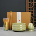 Sfutee Matcha Whisk Set 4pcs Ceramic Bowl Bamboo Scoop Chasen Holder 19oz Green by Deal US