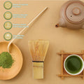 Sfutee Matcha Whisk Set 4pcs Ceramic Bowl Bamboo Scoop Chasen Holder 19oz Green by Deal US