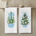 SereneHanctuary Chinoiserie Pink Bow Martini Kitchen Towels 16x24 Set of 4 by Deal US