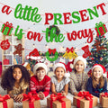 Ruicenbabiii Red A Little Present Is on the Way Baby Shower Banner Christmas by Deal US