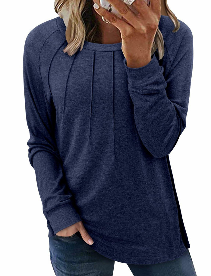 onlypuff Womens Plus Size 3X Navy Long Sleeve Tunic Top 3X by Deal US