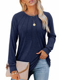 onlypuff Womens Plus Size 3X Navy Long Sleeve Tunic Top 3X by Deal US