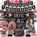 Juesly 50th Birthday Decorations 24PCS Rose Gold Banner Balloons Honeycomb by Deal US