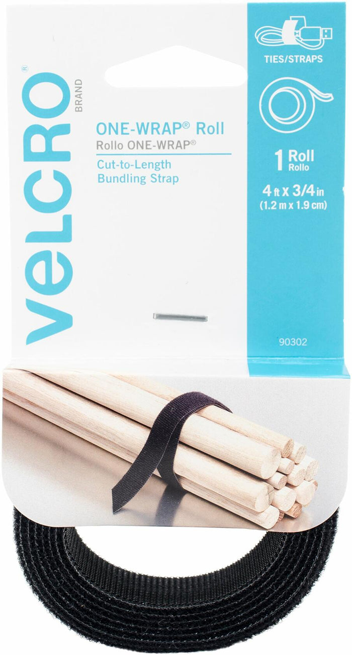 VELCRO Brand One-Wrap Hook and Loop Fastener 48in Length 1 Pack by Deal US