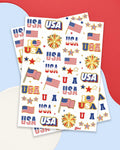 xo, Fetti Fourth of July Tattoos 70 Styles Red White Blue Gold Patriotic by Deal US