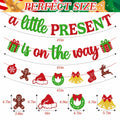 Ruicenbabiii Red A Little Present Is on the Way Baby Shower Banner Christmas by Deal US