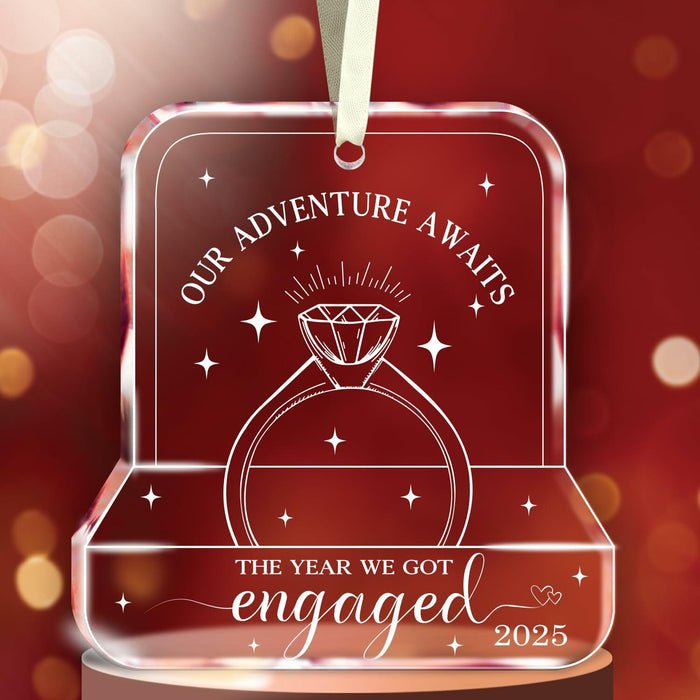 NewEleven Valentines Day Gifts 2025 Glass Ornaments for Couples Engaged 2025 by Deal US