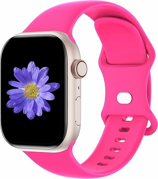 Sunnywoo Hot Pink Sport Bands for Apple Watch 38-49mm Soft Silicone by Deal US