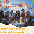 WUEURU Fiesta Decorations Cinco De Mayo Centerpiece Rainbow Mexican 15Pcs by Deal US