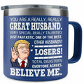 BECHUSKY Christmas Mug for Husband - Stainless Steel 14oz Best Hubby Ever by Deal US