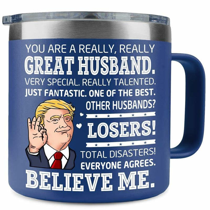 BECHUSKY Christmas Mug for Husband - Stainless Steel 14oz Best Hubby Ever by Deal US
