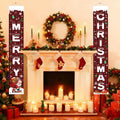 Libemskix Merry Christmas Door Banner 71x12in Red Black Buffalo Plaid 2pcs by Deal US