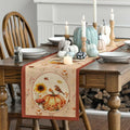 Artoid Mode Pumpkin Bird Floral Table Runner Red 13x72 Inch Rustic Bohemian by Deal US