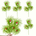 babyye 6 Pcs Christmas Tree Topper 17in Green Curly Plush Decorations by Deal US
